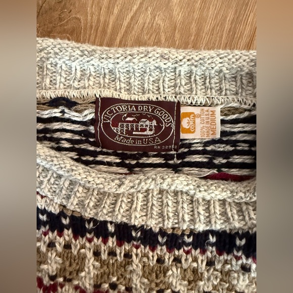 Vintage Victoria Dry Goods Knit Sweater Cotton Holiday - Picture 6 of 7